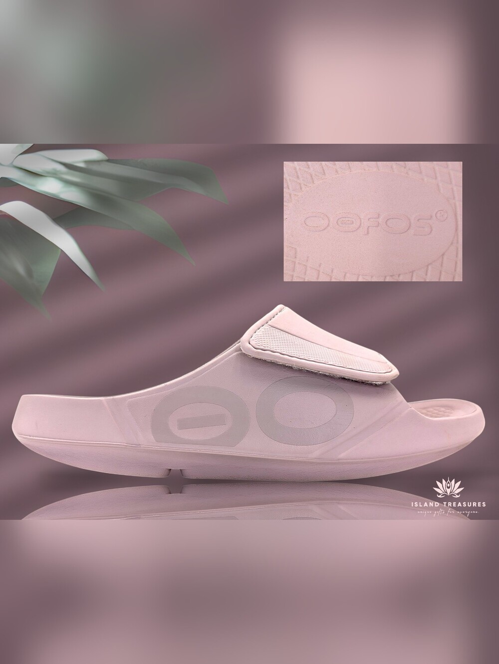 OOFOS OOahh Luxe Slide Size Women 10 / Men 8 Mauve/Dusty Pink Contoured Footbed